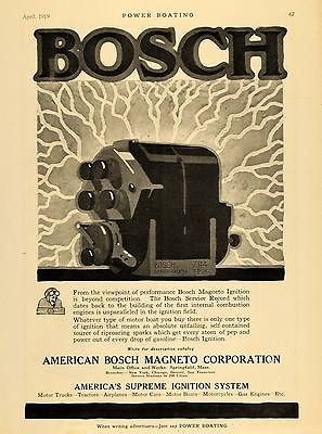 1919 Ad Bosch Magneto Ignition System Engine ZR4 Motor   ORIGINAL 