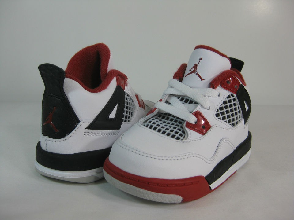 JORDAN 4 RETRO (TD) White/Varsity Red Black  308500 110  TODDLERS 