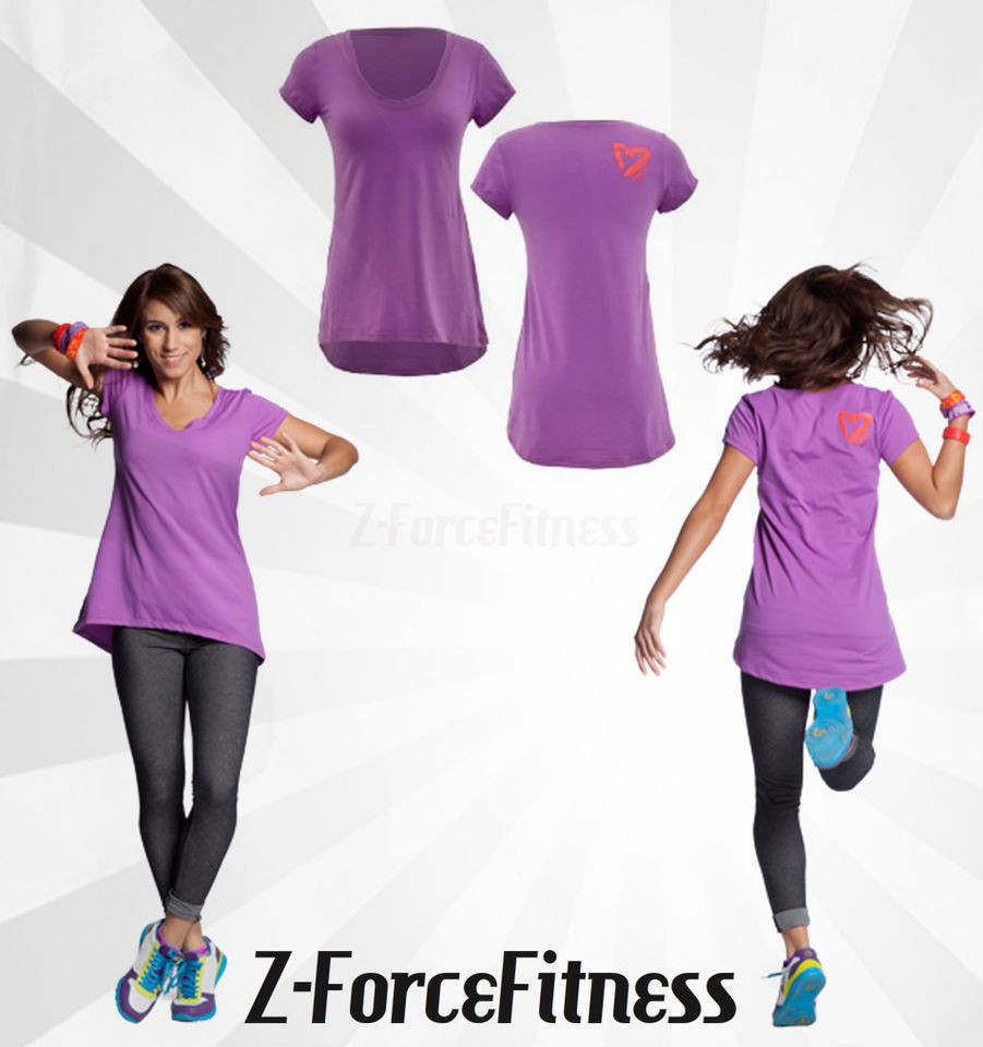 ZUMBA FITNESS Exhale Loose Tee Dewberry/Purple XS Zumbawear HTF~Last 