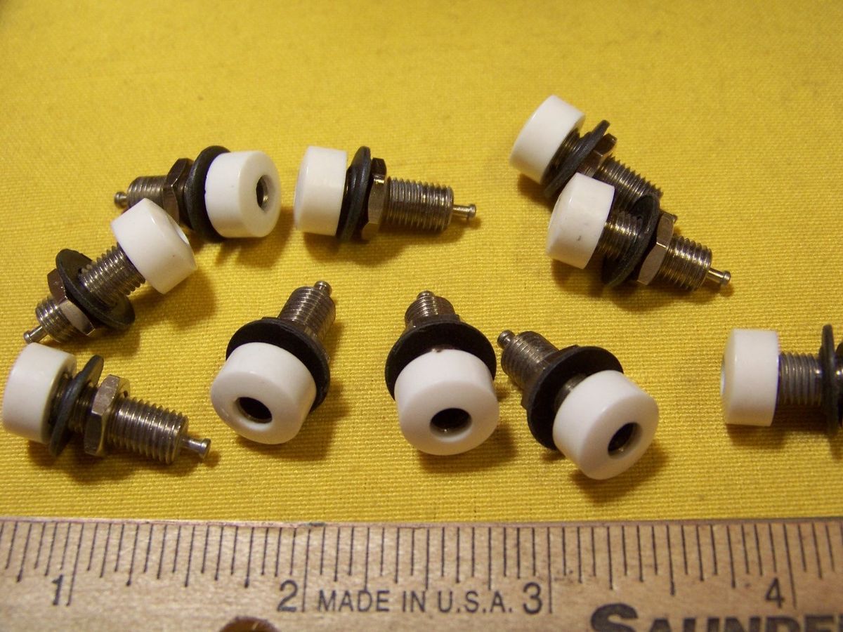 13x Insulated Banana Jack Turret Terminal White HH Smith 256 Last in 