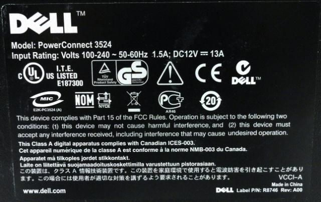 4x Dell PowerConnect 3524 24 Port 10/100 L2 Managed Switch  10 