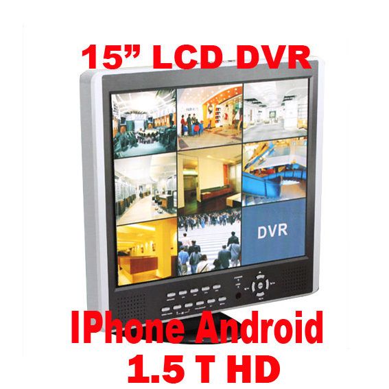 All in one 15 LCD 8 Channel DVR (1.5T HDD) for CCTV Security Camera 