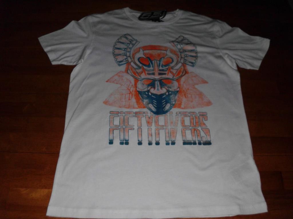 Mens 55DSL Diesel Native Mask White T Shirt Large L