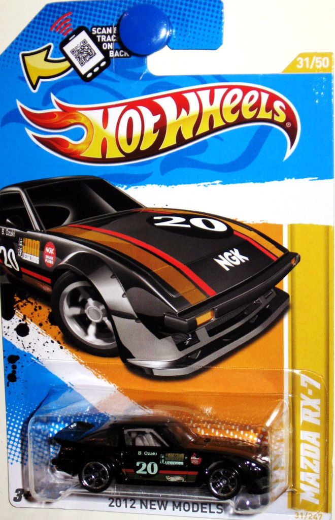 Mazda RX7 Hot Wheels 2012 New Models #31/50 Black  B. OSAKIS NGK RACE 