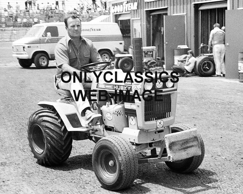 1971 A J Foyt on Husky Push Tractor Pocono Race Photo