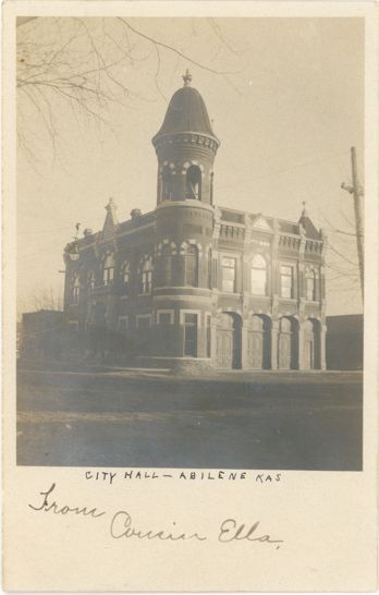 ks abilene city hall real photo very early m20620