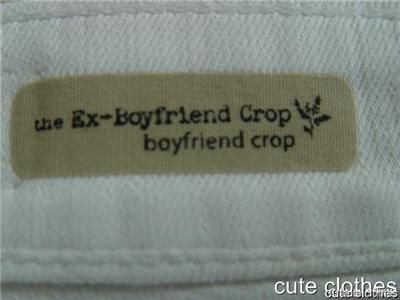 AG Jeans Adriano Goldschmied EX Boyfriend White Crop