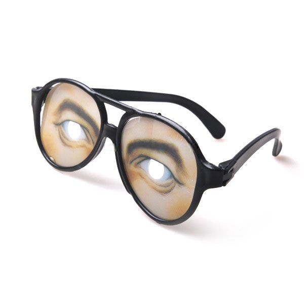 Plastic Funny Practical Joke Glasses with Eye Pattern Halloween Prop 