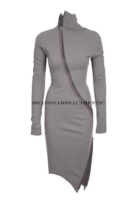 Haider Ackermann Women Asymmetric Zipper Zip Up Dress 100 Wool 40 6 $ 