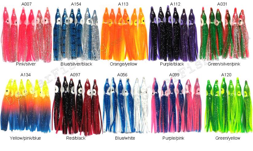 Octopus Skirts Hoochies Fresh Saltwater Lures 10x6