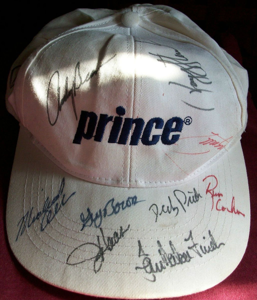 PAYNE STEWART LOREN ROBERTS ANDY BEAN J HASS DICKY PRIDE AUTOGRAPH CAP 