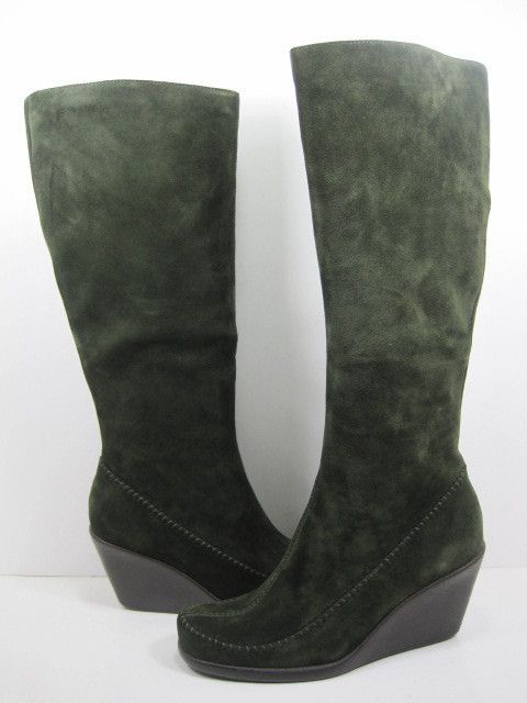 AEROSOLES WOMENS GATHER ROUND BOOTS DARK GREEN US Size 6 NEW