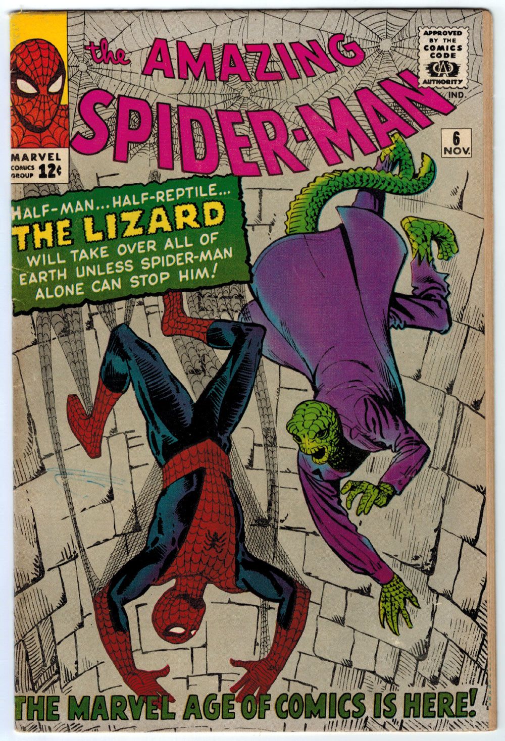 AMAZING SPIDER MAN #6 5.5 OFF WHITE PAGES SILVER AGE 1ST LIZARD