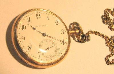 16 Size Agassiz 21 Jewel Pocket Watch Western Pacific Porcelain Dial 