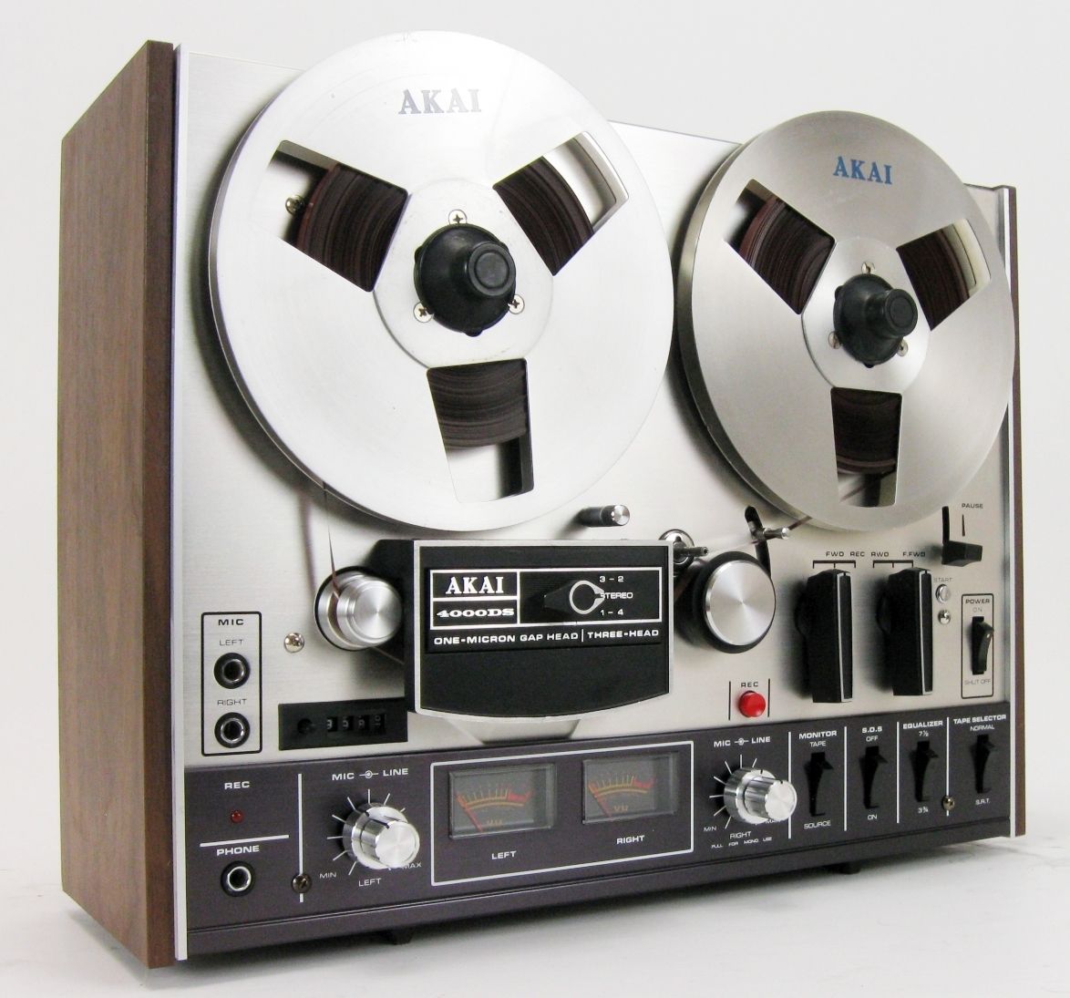 AKAI 4000DS REEL TO REEL TAPE DECK in ORIGINAL BOX w MANUAL SERVICED 