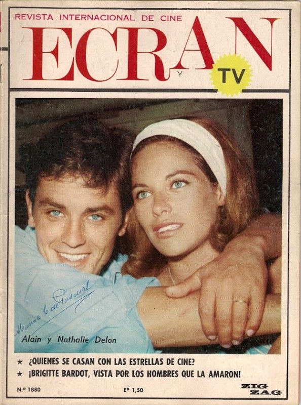 Alain Delon Nathalie Delon Chilean Magazane Ecran 1967