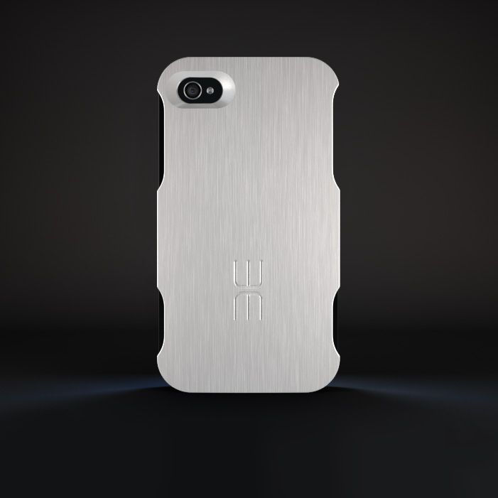 Alfa Case for iPhone 4S 4 Silver Black Rugged Aero Aluminum 