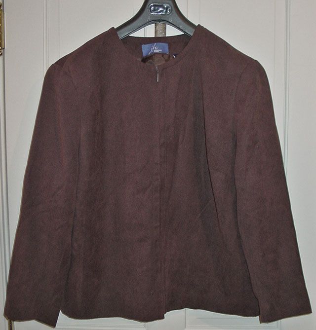 Jennifer Moore Womens Brown Suede Jacket Sz 20W New