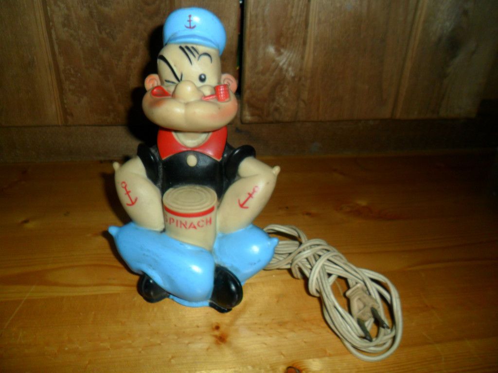 Wonderful Popeye Figure Night Light King Features 1959 by Alan Jay