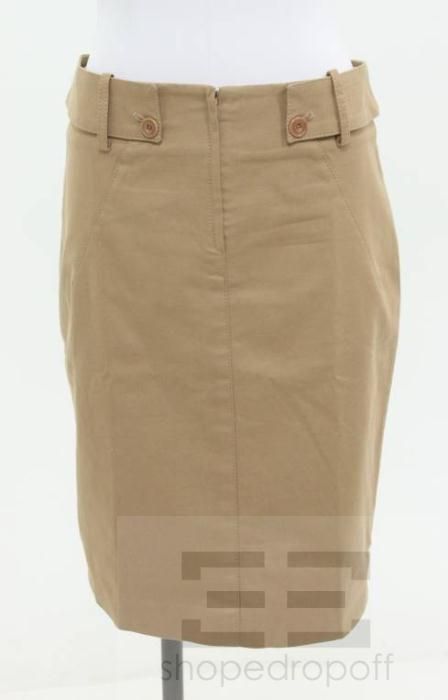 Alessandro DellAcqua Tan Cotton Pencil Skirt Size 42