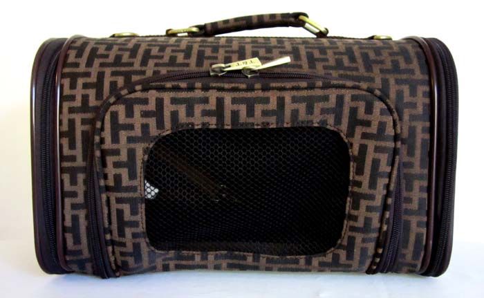   Pet Luggage Carrier Dog Cat Travel Design Bag Purse Case Brown