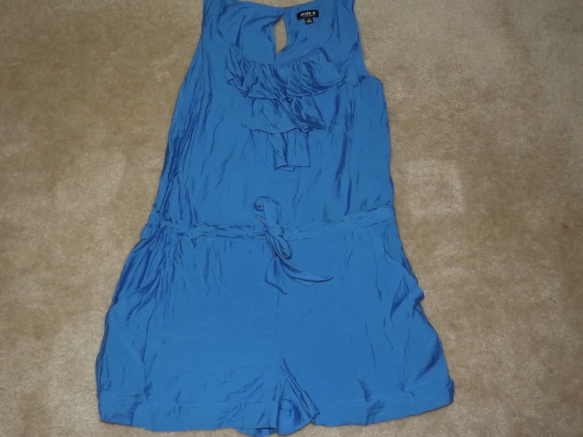 Allen B by Allen Schwartz Womens sz 10 blue jumpsuit short jumper 