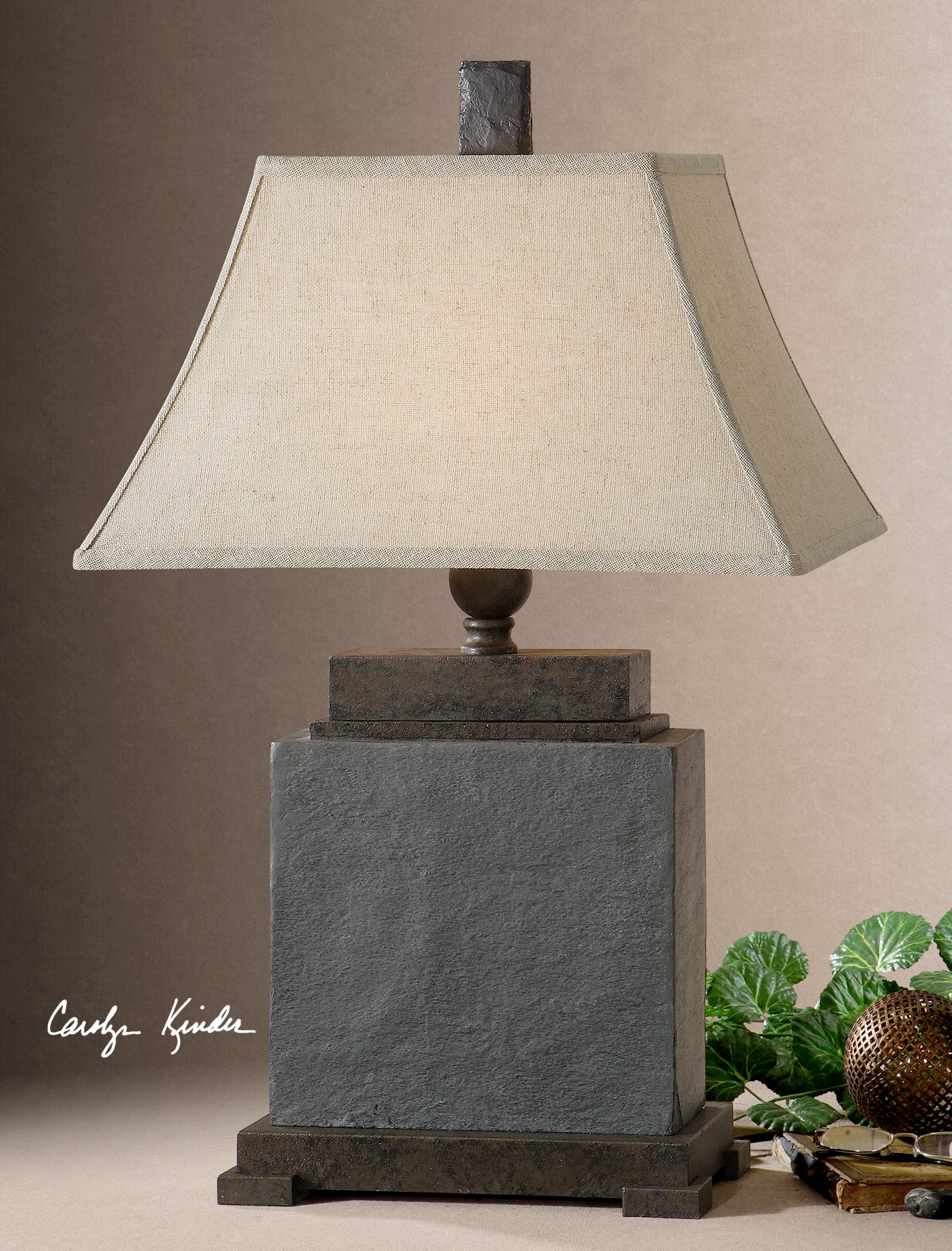 alturas black slate table lamp