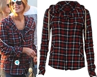 ALL SAINTS 65 Alaska Hooded Shirt UK 6 USA 2 top check tartan red 