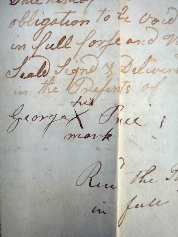   Handwritten Bond Document Allegany MD Prather Shellhorn Rev War