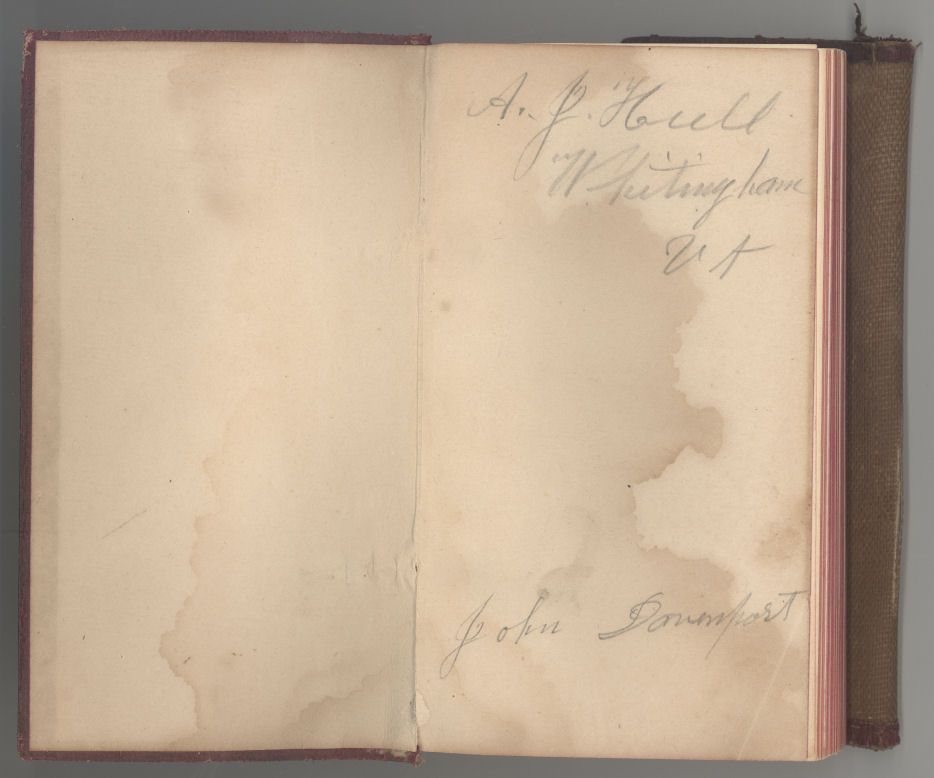 1891 Diary Andrew Hull A Jackson Hull Whitingham VT