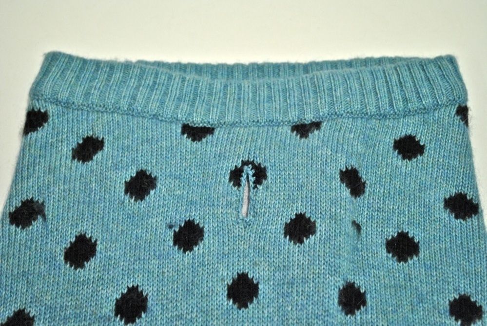 Carolina Amato Sleeveless Dog Sweater Sz s M Teal Polka Dot $118 