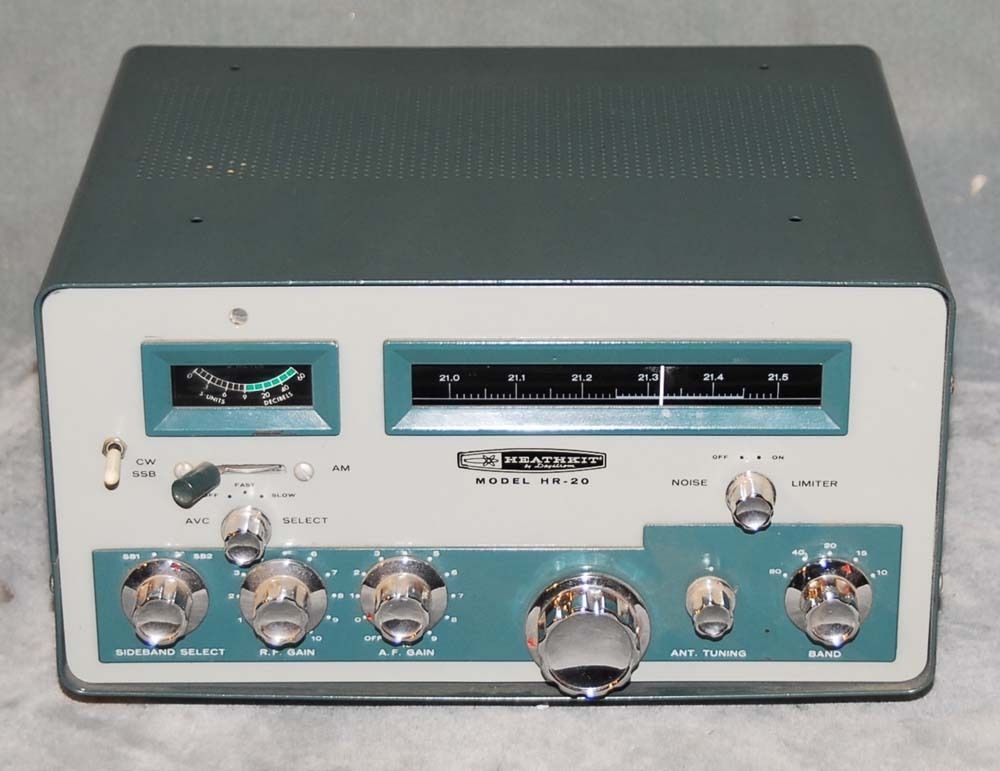 Heathkit HR 20 Amateur Radio Receiver 80 10 Meters With Crystal 