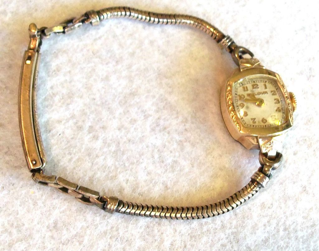 Amazing Bulova Art Nouveau 1950s Watch 10k goldfilled Vintage Estate