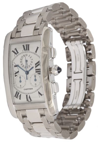 cartier tank americaine chrono gold 8635 this large 18karat white gold 