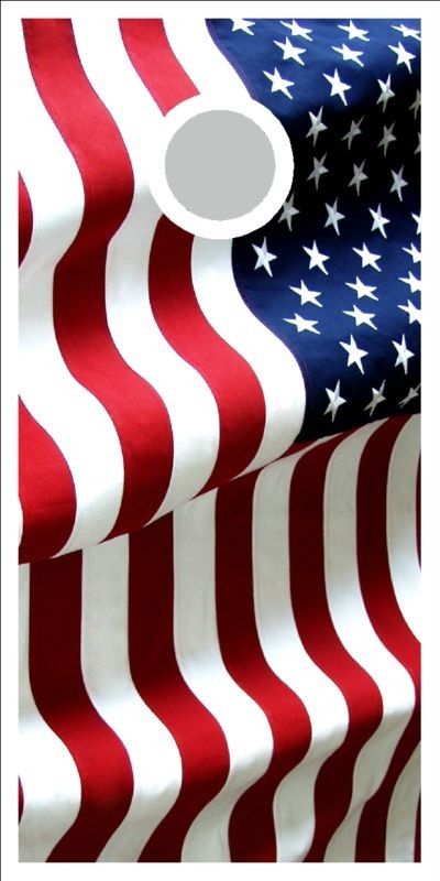 American Flag Cornhole Game Digital Printed Vinyl Decal Set
