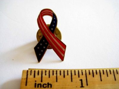 Vintage American Flag Ribbon Tack Lapel Pin U s A