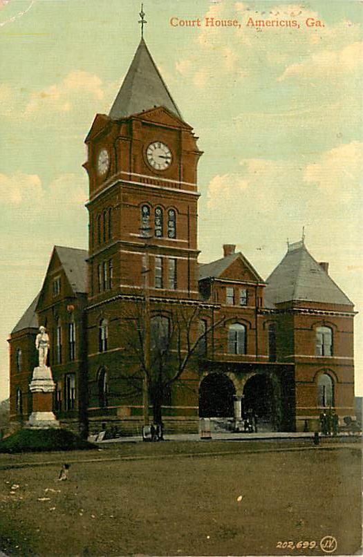 GA Americus Court House Monument mailed 1907 R14905