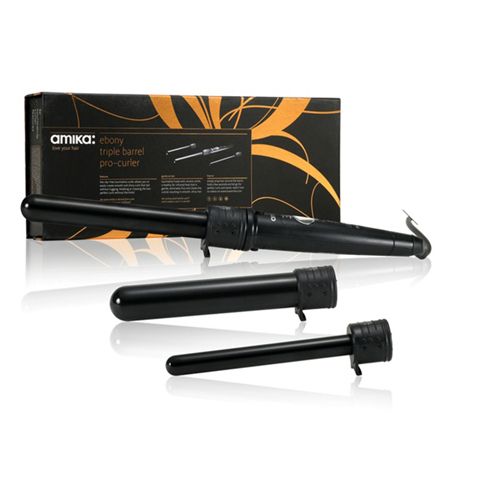 Amika 3P Interchangeable Barrel Curling Iron Set Black