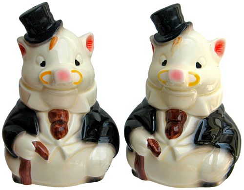 American Retro Formal Pig Salt Pepper Shakers