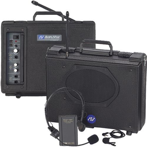 New Portable Presentaion PA Sound System w Wireless Headset Lapel 