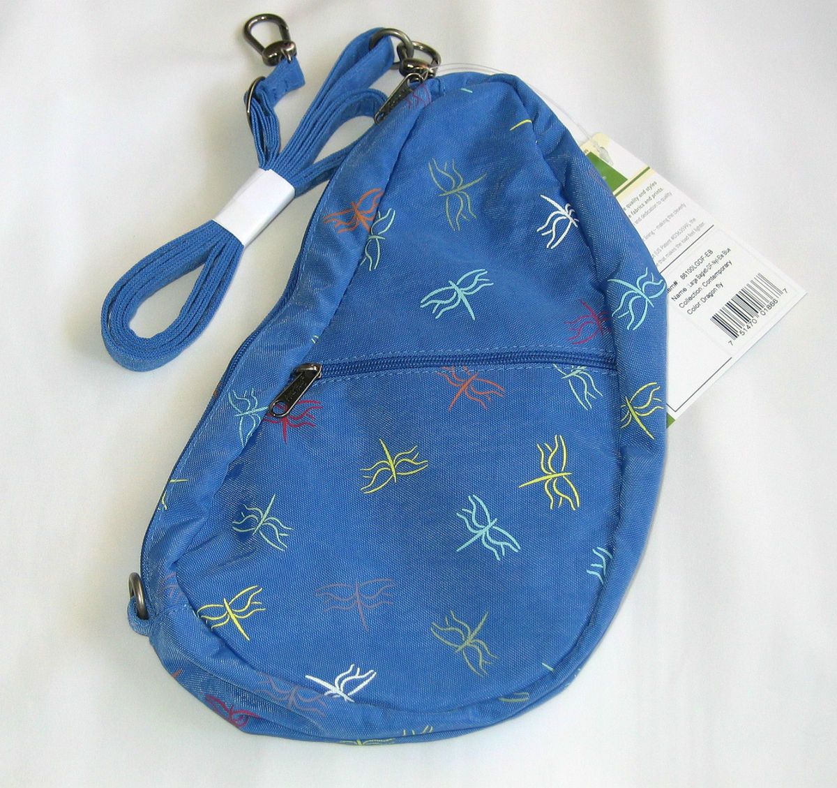 AmeriBag Healthy Back Bag Distressed Nylon Large Baglett Blue Dragon 