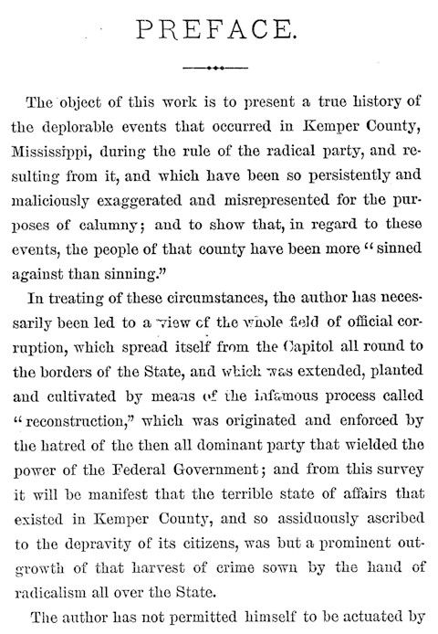 Kemper County Vindicated, and a Peep at Radical Rule in Mississippi