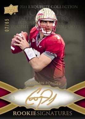 2011 Exquisite Football Exquisite Rookie Signatures Christian Ponder 