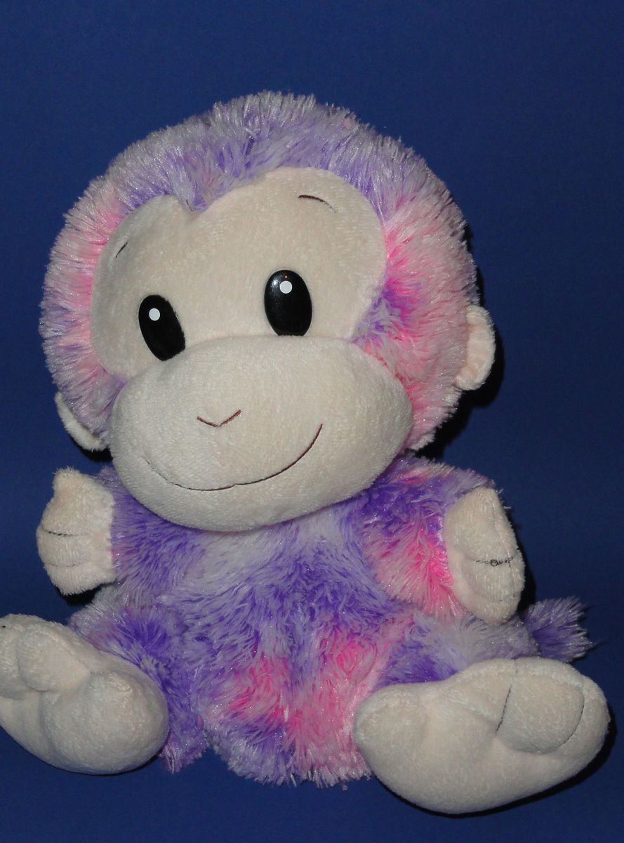 Animal Alley Pink Purple Lavender Stuffed Plush Monkey Soft Toy