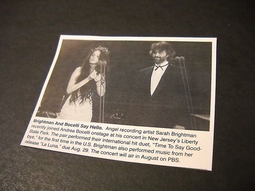 Sarah Brightman Andrea Bocelli Hello Promo Pic Text