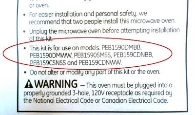 GE Profile Deluxe Microwave Oven Trim Kit   70089 / JX1530 Black