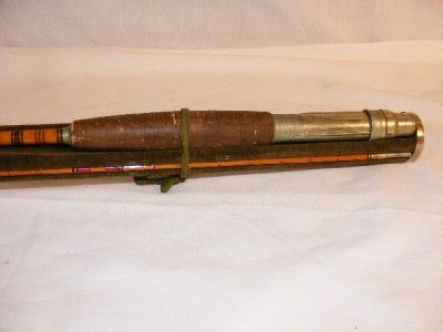 Antique Bamboo Fly Fishing Rod on Velvet Lined Wood Tube 4 Section 