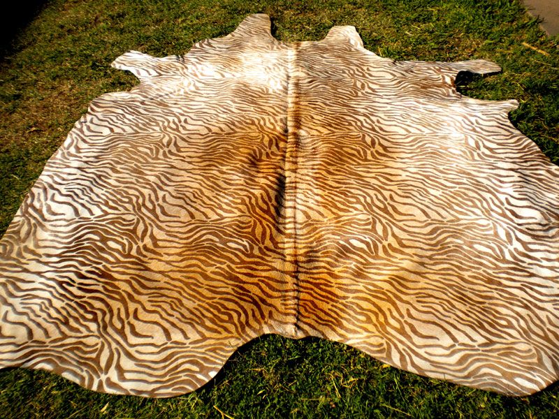 Baby Zebra Print Printed Cowhide Skin Rug Cow Hide DC2154