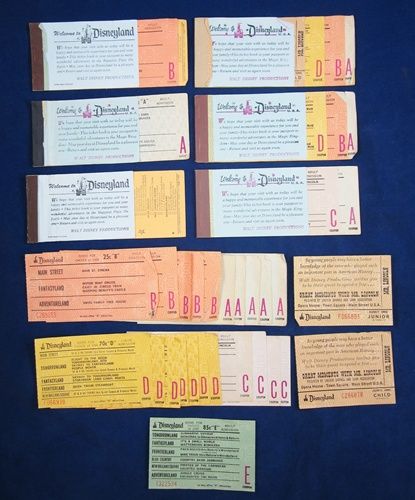 Vintage Disneyland Admission Ticket Books Adult Child Junior 