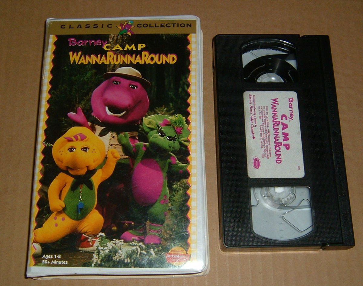 Barney Barneys Camp WannaRunnaRound VHS 1997 wanna runna round